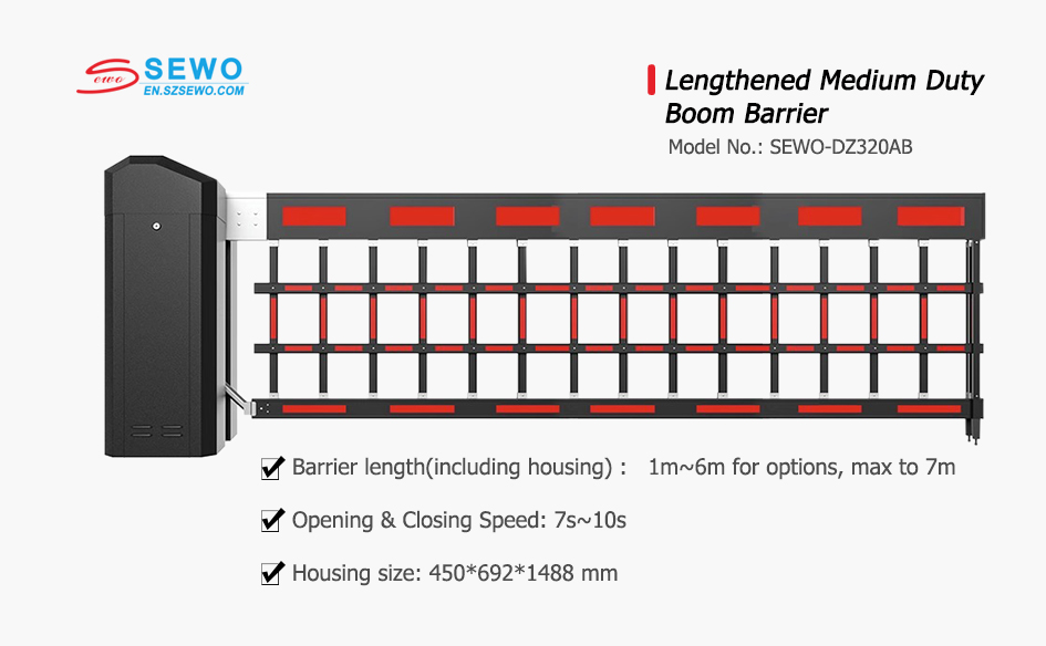 SEWO Lengthened Medium Duty Boom Barrier